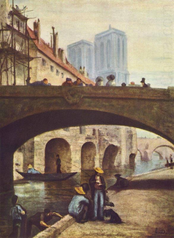 Honore Daumier Der Kunstler vor Notre Dame china oil painting image